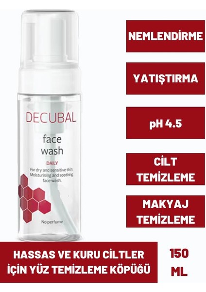 Face Wash Hassas ve Kuru Ciltler İçin Yüz Temizleme Köpüğü 150 ml