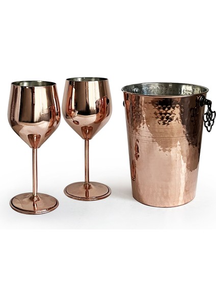 Adalı Bakır Buz Kovası Kadehli Set modelleri