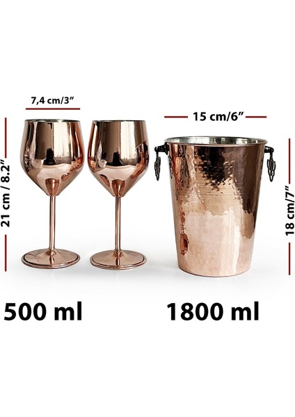 Adalı Bakır Buz Kovası Kadehli Set fırsatları