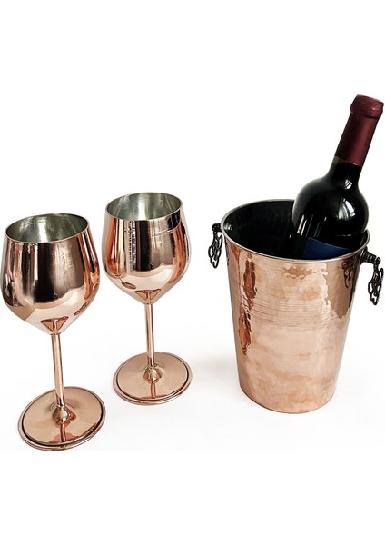 Adalı Bakır Buz Kovası Kadehli Set indirimleri