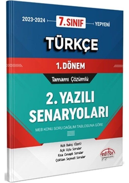 7. Sınıf Türkçe 1. Dönem Ortak Sınav 2. Yazılı Senaryoları Tamamı Çözümlü