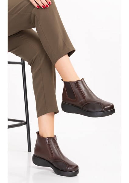 Kadın Kahve Deri Kemik Çıkıntısına Özel Anatomik Taban Rahat Bot modelleri