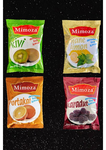 Toz Içecek Oralet Kivi Mentollü Nane Limon Portakal Karadut Aromalı Çay 4 Adet 1000 Gr.