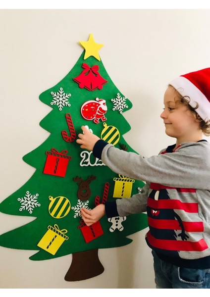 Keçe Yeni Yıl Ağacı Yılbaşı Ağacı Noel Ağacı Christmas Tree LED Işıklı 2023 Yeniyıl Etkinlik Set modelleri