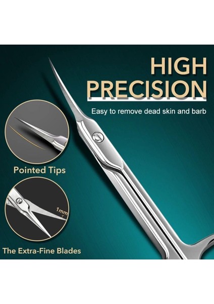 Paslanmaz Çelik İnce Sivri Eğik Uçlu Gümüş Renk Manikür Makası – Profesyonel ve Hassas Tırnak Bakımı fiyatları