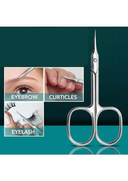 Paslanmaz Çelik İnce Sivri Eğik Uçlu Gümüş Renk Manikür Makası – Profesyonel ve Hassas Tırnak Bakımı fırsatları