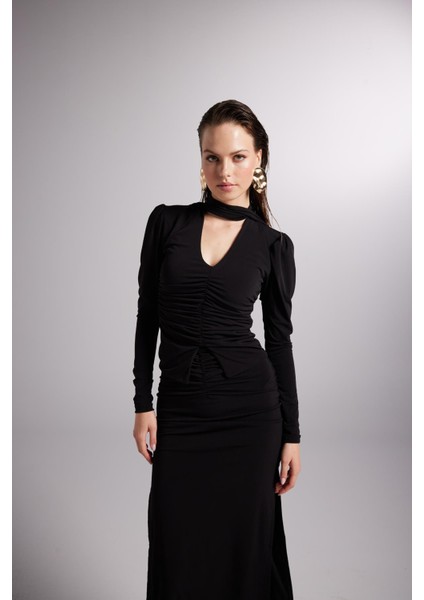 Şal Yaka Detaylı Serre Bluz Siyah fiyatları