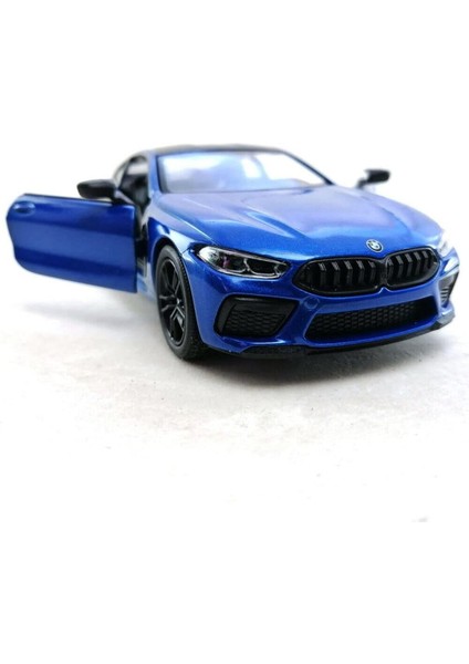 Bmw M8 Diecast Çek Bırak Model Araba 1:34 Ölçek Mavi