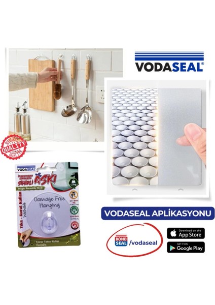 Iz Bırakmadan Sökülebilir Sihirli Askı - Kare Şeffaf