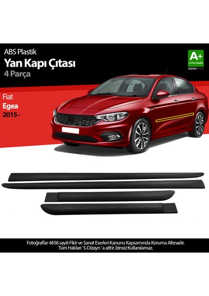 Fiat Egea Abs Plastik Yan Kapı Çıtası 2015 Üzeri A+ Kalite