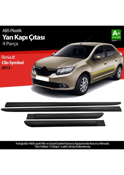 Renault Clio Symbol Abs Plastik Yan Kapı Çıtası 2013 Üzeri A+ Kalite