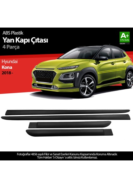 Hyundai Kona Abs Plastik Yan Kapı Çıtası 2018 Üzeri A+ Kalite
