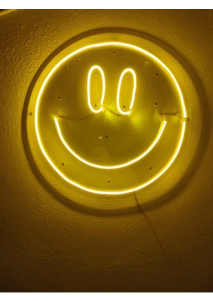 Gülenyüz Neon Emoji Smile Neon LED Dekoratif Duvar Aydınlatması Neon Duvar Yazısı