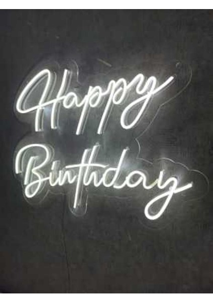 Sanec Happy Birthday Doğum Günü Neon Yazı Tabela Dekoratif Işık Organizasyon Arka Plan Aydınlatma Neon