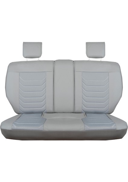 fiat Linea Uyumlu Lüks Deri Oto Koltuk Kılıfı Ön/arka Set (Asya Seri) Gri
