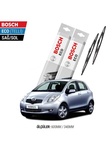 Toyota Yaris 2007 Model Silecek Takımı Bosch Eco (Telli)