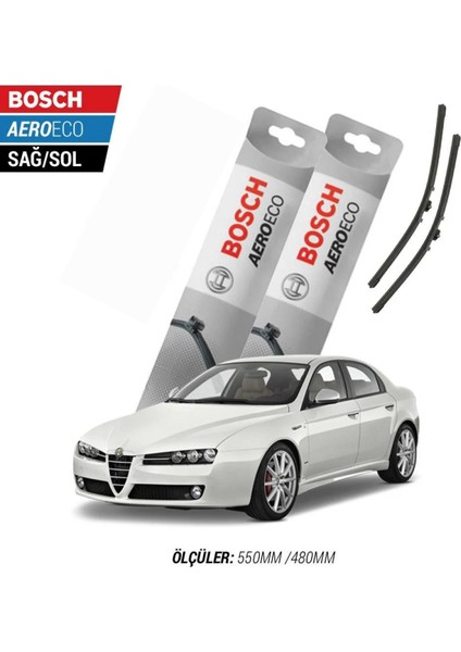 Alfa Romeo 159 2006 Model Bosch Aeroeco Muz Silecek Takımı