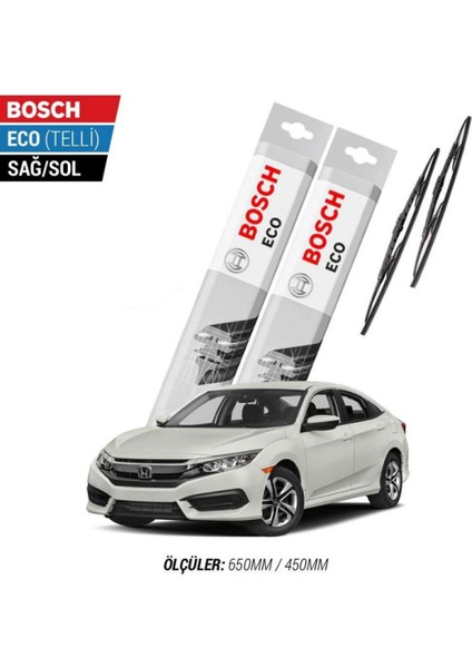 Honda Civic Sedan FC25 2017 Model Silecek Takımı Bosch Eco (Telli)