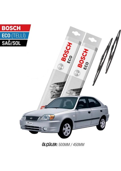 Hyundai Accent 2002 Model Silecek Takımı Bosch Eco (Telli)