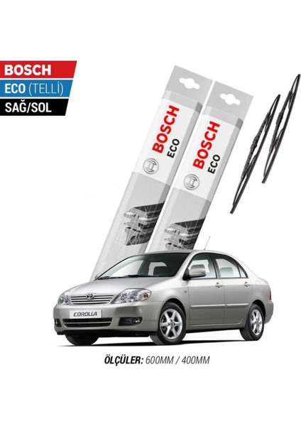 Toyota Corolla 2002 Model Silecek Takımı Bosch Eco (Telli)