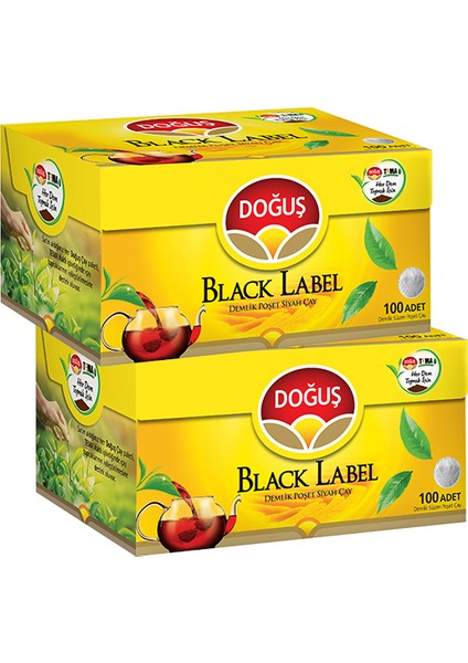 Black Label Demlik Poşet Siyah Çay 100 Adet, 2 Adet