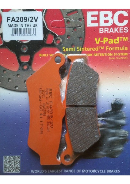 FA209/2V 2009-2022 Ktm 690 Enduro R Uyumlu Ön Fren Balatası Yarı Sinterli Balata