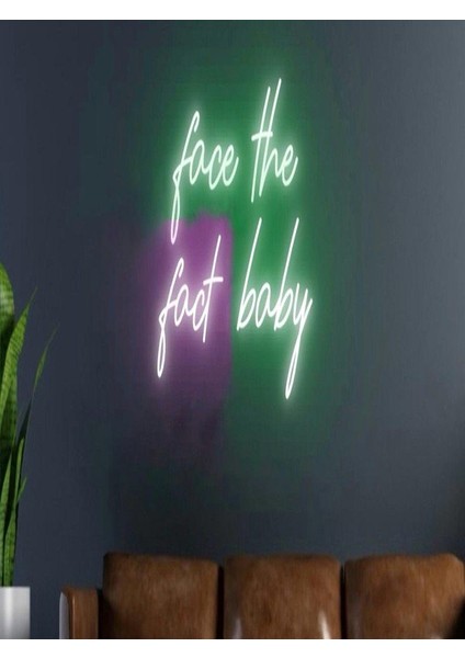 Face The Fact Baby Yazılı Neon Tabela