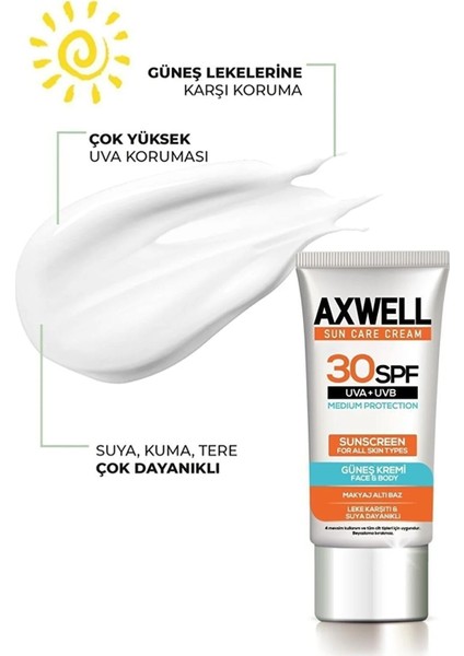 Sun Care Cream Güneş Kremi Yüksek Koruma 30 Spf 50ml 2 Li Fırsat Seti