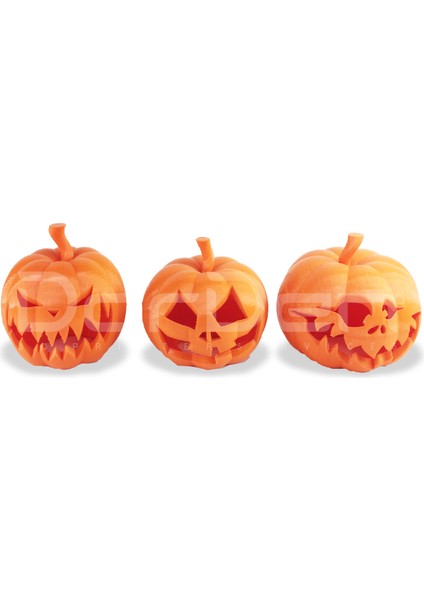 Dorden 3D Cadılar Bayramı Hallowen Balkabağı Temalı 3'lü Tealight Mumluk