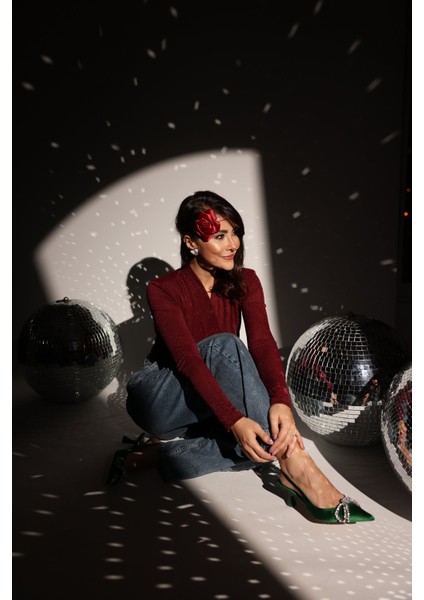 Kruvaze Yaka Simli Bluz fiyatları