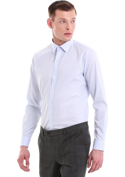 Mavi Comfort Fit Desenli 100% Pamuklu Slim Yaka Uzun Kollu Spor Gömlek modelleri