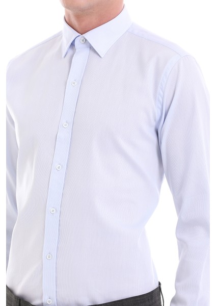 Mavi Comfort Fit Desenli 100% Pamuklu Slim Yaka Uzun Kollu Spor Gömlek indirimleri