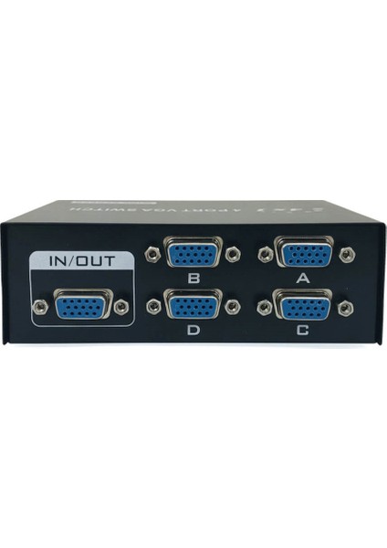 4 Port VGA Switch 4 Port VGA Seçici Seçmeli VGA Switch Kayıt Cihazı Kasa VGA Switch