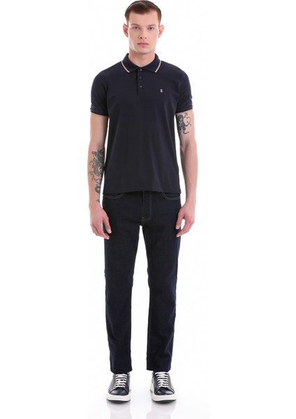 Lacivert Regular Fit Düz 100% Pamuklu Polo Yaka Tişört fiyatları