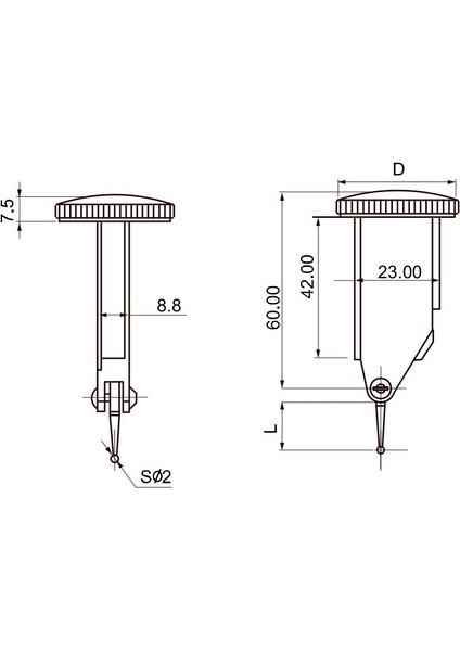 0,5mm Asimeto Dikey Temel Salgı Komparatör Saati AS-502054