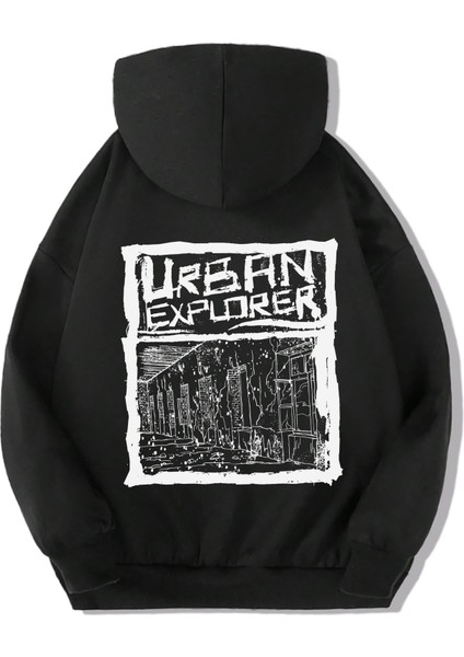 Unisex Çocuk Urban Explorer Arka Baskılı Hoodie