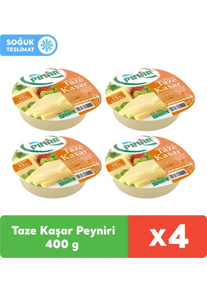 Taze Kaşar Peyniri 400 gr x 4 Adet