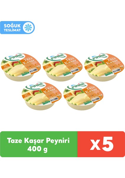 Taze Kaşar Peyniri 400 gr x 5 Adet