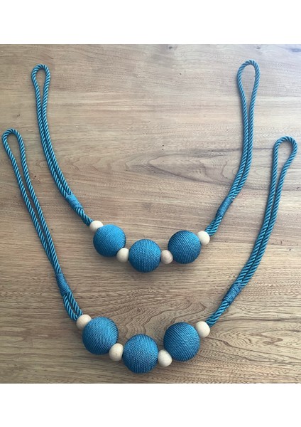 Ege’nin Atölyesinden Yan Bağlama , Broçöl , Perde Süsü 2 Adet 6 Top 8 Boncuk