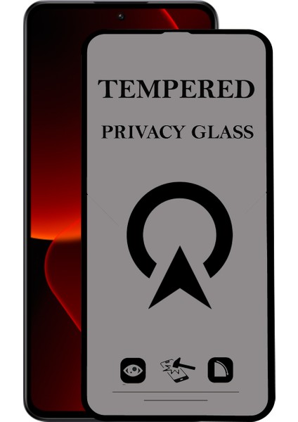 Xiaomi Mi 13T ile Uyumlu Tam Kaplayan Privacy Hayalet Temperli Ekran Koruycu Cam