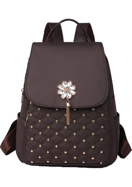 Moda Pop Çivili Sırt Çantası Kadın Rahat Çek Naylon Bez Sırt Çantası (Yurt Dışından)