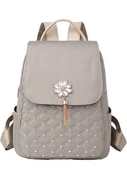 Moda Pop Çivili Sırt Çantası Kadın Rahat Çek Naylon Bez Sırt Çantası (Yurt Dışından)