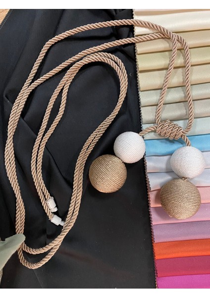 Sahara Home Perde Aksesuarı Fon Bağlama Broçölü 4 Top