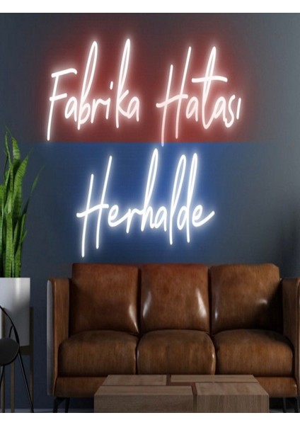 Fabrika Hatası Herhalde Yazılı Neon Tabela