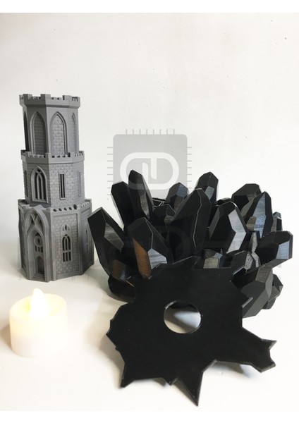 Dorden 3D Dekoratif Ejderha Kulesi Tealight Dekoratif Obje