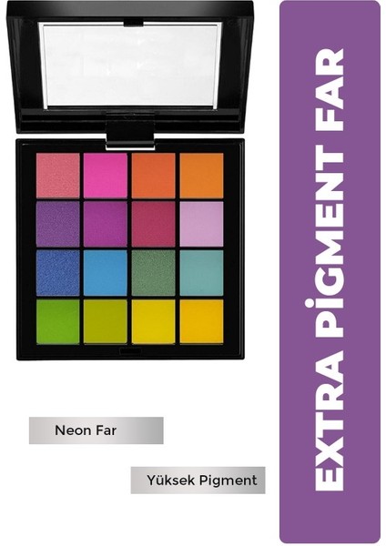 16 Renk Neon Göz Farı Paleti