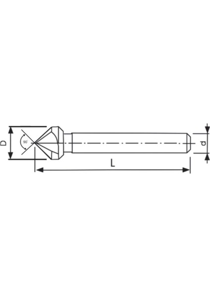 11,5mm Bucovice DIN335C Hss NB-335 3 Ağız 90° Havşa Freze