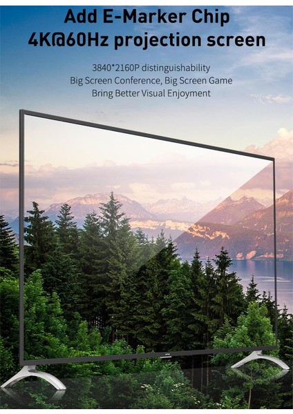 1 Metre 60W Type C To Type C Şarj, Data ve 4K 60Hz Görüntü Aktarım Kablosu, 10GBPS Qc3.0 Kablo