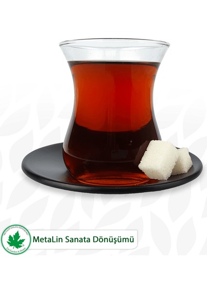 12li Metal Çay Tabağı LN1110