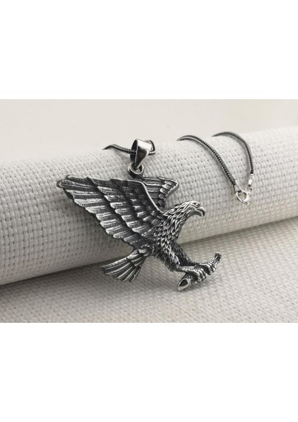 Büyük Kartal Tasarımlı 925 Ayar Gümüş Kolye fiyatları